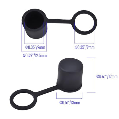 10 PCS BNC-B Port Anti-dust Plugs, Silicone Covers Caps Stoppers, Port Protector for Laptop, Phone, ID; 0.35" - size: BNC-B/Black/10 PCS