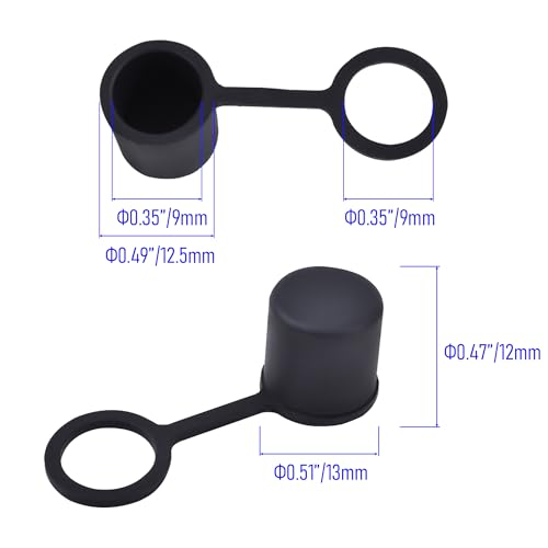 5 PCS BNC-B Port Anti-dust Plugs, Silicone Covers Caps Stoppers, Port Protector for Laptop, Phone, ID; 0.35" - size: BNC-B/Black/5 PCS