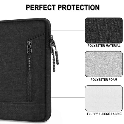 Laptop Sleeve 14 inch, Shockproof Protective Laptop Case for Apple MacBook Pro, Water Resistant Portable Monitor Computer Bag with Pockets Computer Cover for HP, Dell, Lenovo, Asus, Black - size: 14 Inch