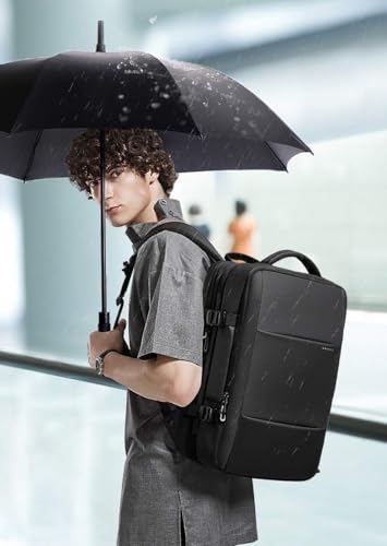 BANGE 35L Travel Backpacks,Weekender Expandable Carry-On Backpack for Airplanes, Waterproof 17.3 inch Laptop Backpack for Men and Women - size: black-35l