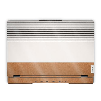 Glossy Glitter Laptop Skin Compatible with Lenovo Legion 5 Gaming Laptop (15IRX9) 2024 - Neutral Stripes - Premium 3M Vinyl Protective Wrap Decal Cover - Easy to Apply | Crafted in the USA - color: Neutral Stripes, size: Legion 5 Gaming (15IRX9) 2024 Top