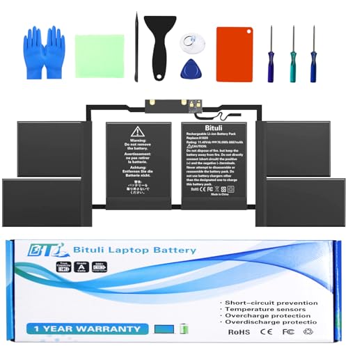 A1820 A1707 Battery for MacBook Pro 15 inch A1707 (Late 2016 Mid 2017) Touch Bar EMC 3162 3072 Series MLH32LL/A MLH42LL/A MLW72LL/A MLW72HN/A MLW82LL/A MPTR2LL/A MPTT2LL/A - color: A1820