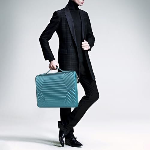 DOMISO 17.3 Inch Laptop Sleeve Case, Shockproof Waterproof Soft EVA Protective Bag with Handle, Lightweight Carrying Case for 17-17.3" Notebook/Dell/Lenovo/HP/MSI/ASUS, Teal - color: Teal, size: 17 - 17.3 Inch