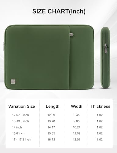 DOMISO Laptop Case Laptop Sleeve Cover for 16 inch MacBook Pro M4/M3/M2/M1 Pro/Max A3403 A3186 A2991 A2780 A2485 A2141,Compatible with 15.6 inch HP Lenovo Dell XPS 16, Avocado Green - color: Avocado Green, size: 15.6 inch