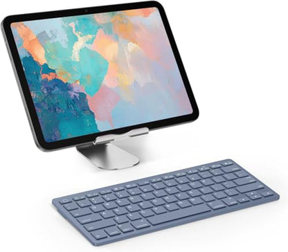 OMOTON Ultra-Slim Bluetooth Keyboard for iPad 11th/10th/9th/8th/7th, iPad Pro/Air/Mini and iPhone Series, Wireless iOS Keyboard with 12 Multimedia Keys for Office, Home, Travel, School, Deep Blue - color: Deep Blue