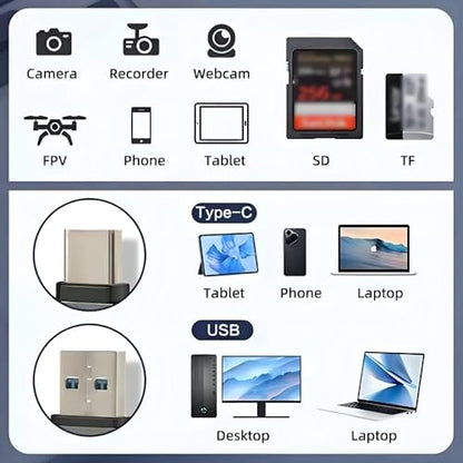 Xiwai Type-C & USB 3.0 to SD Card & TF T-Flash Card Reader Writer for Tablet & Camera & Laptop & Mate Serial Phone - style: USB-C to TF+SD