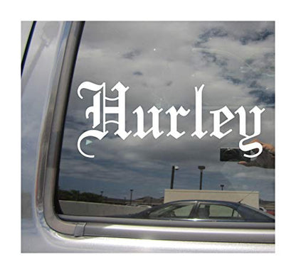 Hurley - City Town Village County New York Old English Letters Car Truck Van Moped Helmet Hard Hat Auto Automotive Craft Cup Tumbler Laptop Vinyl Decal Bumper Window Wall Sticker 18927