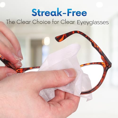 OPTEEL Lens Wipes for Eyeglasses - Pre-moistened Eyeglass Lens Cleaning Wipes - 500 Lens Wipes Individually Wrapped Sracth-Free Streak-Free Eye Glasses Wipes Lens Cleaner for Sunglass & Camera Lens - size: 500 Count (Pack of 1)