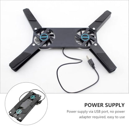 Veemoon 2pcs USB Laptop Cooling Pad Dual Fans, Foldable Ventilated Stand for Gaming and Office Use, Quiet Air Cooler Compatible 15-17 Inch Laptops