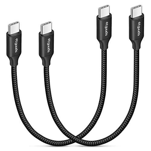 etguuds USB C to USB C Cable 1ft, 2-Pack 60W USBC to USBC Cord, Type C to C Charger Cable Fast Charging for iPhone 17 16 15 Pro Max Plus Air, Samsung Galaxy S25 S24 S23, for MacBook/iPad, Pixel - color: Black, size: 1ft