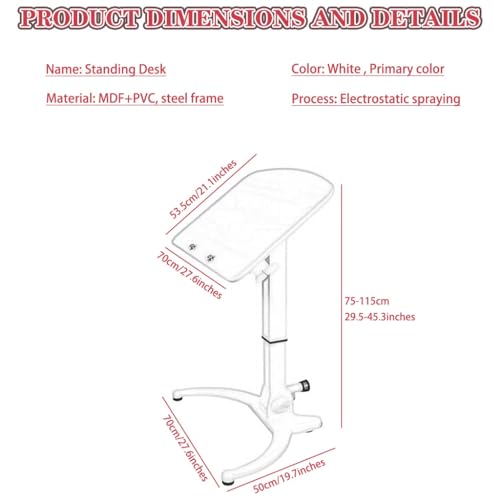 Sit Stand Mobile Workstation Training Institution Lifting Standing Desk, Mobile Flip-up Laptop Desk, Foldable Desktop Side Table, No Installation Required(Primary Color) - color: Primary Color