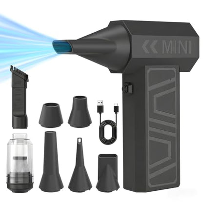Compressed Air Duster, Electric Air Duster Rechargeable Blower Handheld Cordless Vacuum Strong Power Tool for Keyboard/BBQ/Camera Lens/PC Vents,Car Interiors & Home,Outdoor Dusting