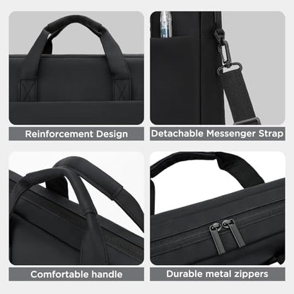 14 15 inch Laptop Carrying Shoulder Bag Waterproof Briefcase Compatible with MacBook Acer ASUS HP Surface Dell Chromebook, Black - color: Black, size: 14"-15"
