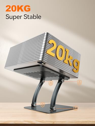 tounee Tablet Holder Stand, Dual Rod Adjustable Aluminum Desktop Stand, Compatible with 4.7-16.9" iPads, Surface Tablets, Portable Monitors, Kindle & More (Gray) - color: Gray