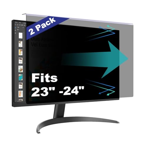 2 Pack Computer Privacy Screen Shield Compatible for 23.6/23.8/24 Inch 16:9 | Blue Light Filter - Hanging Design for Easy On/Off Removable Setup - size: [2 Pack] 23 - 24 Inch (Diagonal)