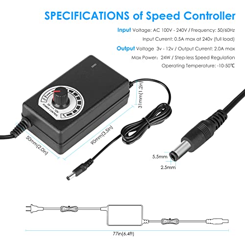 High cfm Computer Fan 120mm x 38mm 110V 220V AC Powered Variable Speed Fan Cooling Components for Receiver Xbox DVR PlayStation Mining Rig Case Server Cabinet Grow Tent GPU Workstations - size: 4.7x4.7x1.5in