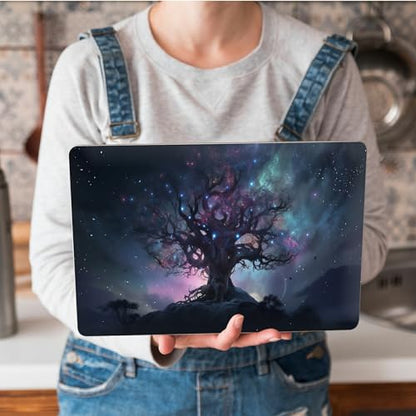 Universal Laptop Skin Sticker with 2 Wrist Pad Skins, Waterproof Scratch Resistant Vinyl Laptop Cover Decal, Cut to Fit for 11–15.6 Inch MacBook HP Dell Lenovo, Art Glitter Tree - color: Art Glitter Tree