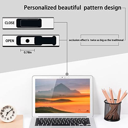 Webcam Cover, 3 Pieces, Laptop Camera Cover, Privacy Shielding Capacity is Twice as Big as The Traditional, Suitable for Computer Mobile Phones, laptops, Tablets and so on (Black) - color: black
