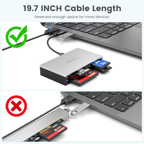SmartMedia Card Reader Writer All-in-1 USB Universal Multi Card Adapter Slim Hub Read Smart Media, xD, SD, SDHC, SDXC, UHS-I, MMC, MS Pro Duo, CF, MD, Camera Flash Memory Cards For Windows, Mac, Linux