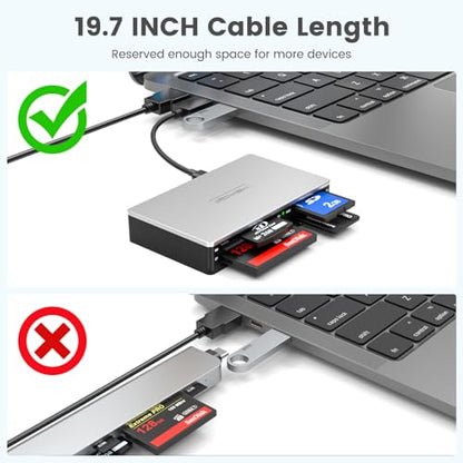 SmartMedia Card Reader Writer All-in-1 USB Universal Multi Card Adapter Slim Hub Read Smart Media, xD, SD, SDHC, SDXC, UHS-I, MMC, MS Pro Duo, CF, MD, Camera Flash Memory Cards For Windows, Mac, Linux