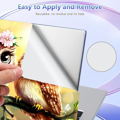 Laptop Skin Sticker Decal Cover,Two Cute Owls Flower Crowns | DIGTIALL Universal Laptop Skin Sticker, Waterproof Removable Notebook Decal Protector Cover for 12 13 14 15 Inch Laptops - color: Two Cute Owls Flower Crowns