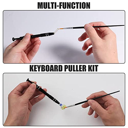 Keyboard Remover Tool Kit-7-Piece Set, Keycap Puller Include 5g Keyboard Lube, Switch Puller, Lubricating Pen, Cleaning Brush, Tweezers, 4-Jaw Gripper, and Key Cap Puller