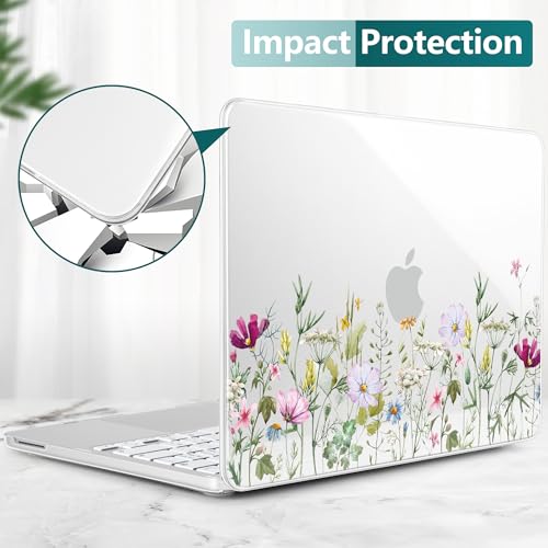 Batianda Case for MacBook Neo 13 Inch 2026 Model A3404, Wildflower Meadow | 4-in-1 Laptop Accessories Bundle with Wildflower Field Art, Ultra Slim Hard Shell for Women and Students - color: Wildflower Meadow