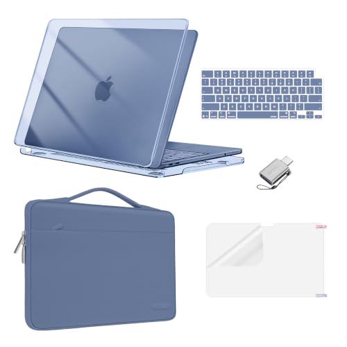 MOSISO Compatible with MacBook Neo Case 13 inch 2026 A3404 A18 Pro Chip | Crack & Scratch Resistant Hard Shell Case&360 Protective Sleeve Bag&Keyboard Cover&Screen Protector&Type C, Crystal Indigo - color: Crystal Indigo
