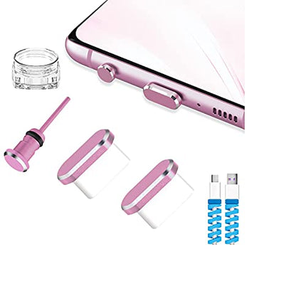 USB C Dust Plugs Charging Port Cover Caps, 2 PCS (Pink) | Cable Protectors Included, Compatible with iPhone 17 16 15 Pro Max - color: Pink