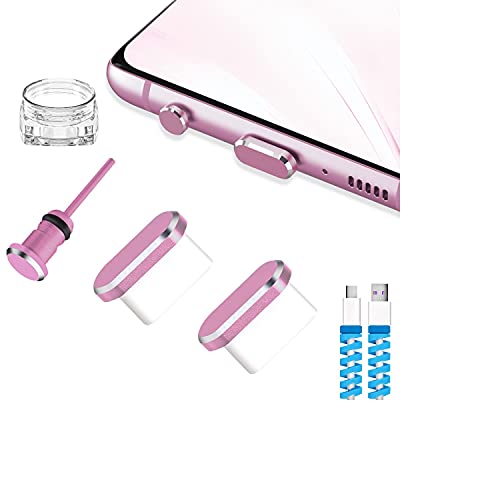 USB C Dust Plugs Charging Port Cover Caps, 2 PCS (Pink) | Cable Protectors Included, Compatible with iPhone 17 16 15 Pro Max - color: Pink