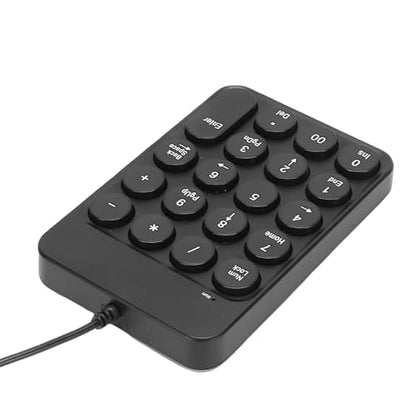 FILFEEL USB Wired Number Pad 19 Key Ergonomic Numeric Keypad with Round Keycaps for Laptop – Portable Desktop Calculator Keyboard for Accounting Finance Spreadsheets