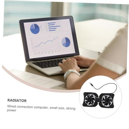 Operitacx Portable Foldable Laptop Cooler with USB Fan Compact Notebook for Enhanced Cooling Energy Saving Design for Travel and Home Use Black
