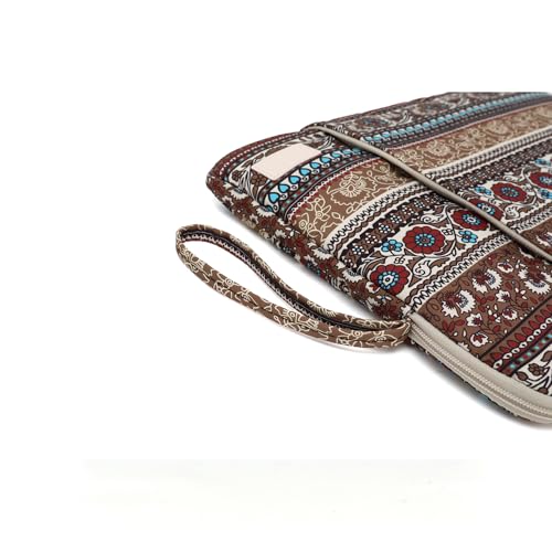 Laptop Sleeve 13.3 inch14 Inch, 15.6inchWater Resistant Traveling Computer Cover with Handle, Shockproof Protective Carrying Laptop Case (Y8-Khaki Bohemia, 12.5 inch-13.5 inch) - color: Y8-Khaki Bohemia, size: 12.5 inch-13.5 inch