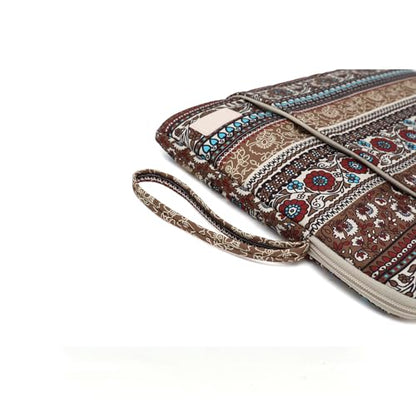 Laptop Sleeve 13.3 inch14 Inch, 15.6inchWater Resistant Traveling Computer Cover with Handle, Shockproof Protective Carrying Laptop Case (Y8-Khaki Bohemia, 15 inch-15.6 inch) - color: Y8-Khaki Bohemia, size: 15 inch-15.6 inch