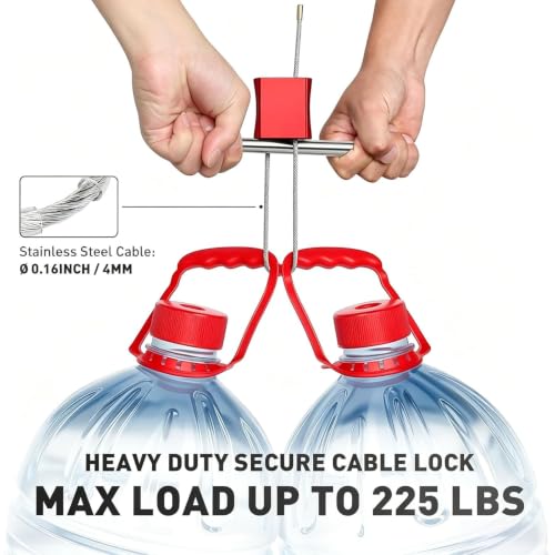 Cable Padlock Free Adjustable Lock 3 Keys, 3.28ft/1m Red | Steel Cable 1/6"(4mm)Diameter, Lock & Secure, Weatherproof for Bikes, Lockers, Gate, Fence, Shed, Outdoor Equipment etc - color: Red- 3.28ft(1m)