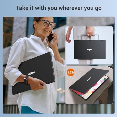 InnoView 18.5" Laptop Screen Extender 115% sRGB Dual Monitors Stacked Folding Triple Monitor (Wins/Mac) 1080P Triple Portable Monitor for Laptop 90°/180° Automatic Rotation