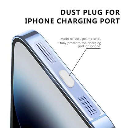 MysticHome for iPhone 17/16 Pro Accessories, 5 Pcs Cell Phone Speaker Anti-Dust Plugs, 1 Pcs USB C Dust Plug, Compatible with Speaker Dust Cover,Sky Blue - color: Sky Blue