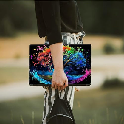 Laptop Skin Sticker Decal, Universal Protective Cover Fit 12 13 14 15.6 Inch Notebook, Reusable Water-Resistant Vinyl Decal w/ 2 Wrist Pads for Business Travel Office, Black Tree Art - color: Black Tree Art
