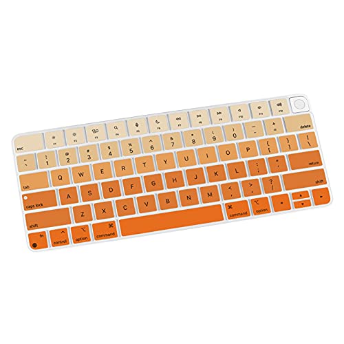 Allinside Soft Silicone Keyboard Cover for iMac Magic Keyboard (A3118 A2449 A2450, 2021–2024), Quiet Typing Keyboard Protector Skin, US Layout, Ombre Orange - color: Ombre Orange, size: Magic Keyboard (2021 iMac 24" A2449/A2450)