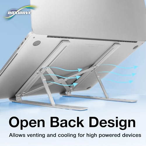 BoxWave Stand and Mount Compatible with Amazon Fire HD 10 (9th Gen 2019) - Compact QuickSwitch Stand, Portable Multi Angle Viewing Foldable Riser - Metallic Silver