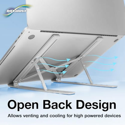 BoxWave Stand and Mount Compatible with Amazon Fire HD 10 (9th Gen 2019) - Compact QuickSwitch Stand, Portable Multi Angle Viewing Foldable Riser - Metallic Silver