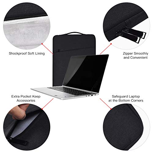 13 Inch Laptop Case Sleeve for 13.5-14.4 Inch Surface Laptop Studio/6/5/4/3, 13.8" Surface 7th, Asus ZenBook/Dell Inspiron Notebook Case, Black - color: Black, size: 13.3-13.6 Inch