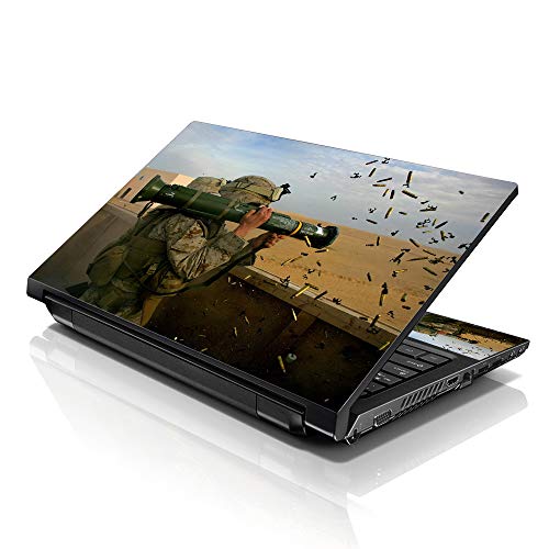 LSS Laptop 15 15.6 Skin Cover with Colorful Bazooka Weapon Gun Pattern for HP Dell Lenovo Apple Asus Acer Compaq - Fits 13.3" 14" 15.6" 16" (2 Wrist Pads Free) - color: Bazooka Weapon Gun, size: 13" - 16"