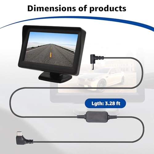 3.3Ft USB-C to DC Car Charger Cable for Furrion FOS07TADS Vision S Monitor Replacement Power Supply Cord for 7inch Screen Display Compatible with Hitch Wireless Backup Camera FOS48TA-BL FOS48TAPK-BL - size: 3.3FT