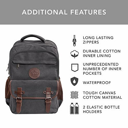 Ama Dablam Premium Original Canvas Backpack/ 17”Laptop/XL-30L/ Many Pockets | Strong Zippers | Thick Cotton | College Travel