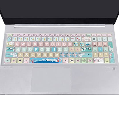 Keyboard Cover for 15.6 HP Laptop 15-fc 15-fd 15t-fd 15z-fc Series, HP Pavilion 15-eg 15t-eg 15-eh 15-er, 17z-ca 17-cn 17-cp 17z-cp Series, Sakura - color: Sakura