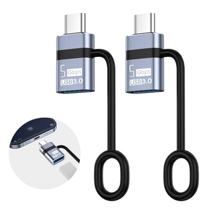USB-C to USB Adapter 2-piece Set, USB-C to USB 3.0 OTG Converter, Supports Fast Charging and Data Transfer - color: gunmetal-CtoA