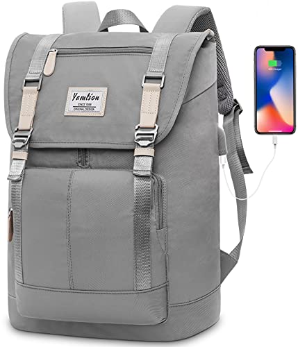 YAMTION 17" Laptop Backpack for Women & Men,Bookbag for Teen Girls & Boys Teenagers for College High School - color: Grey