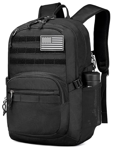 Wotony Military Tactical Backpack for Men Army 3 Days Assault Pack Bag with Molle System for Outdoor Adventures (Black, 30L) - color: Black, size: 30L