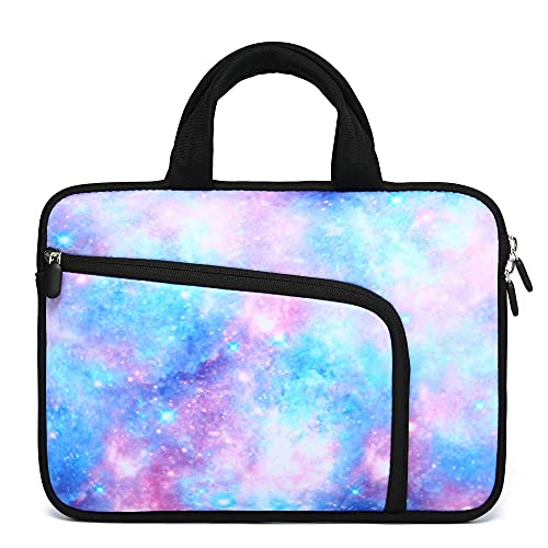 11 11.6 12 12.1 12.5 inches Laptop Sleeve Chromebook Case Ultrabook Case Notebook Sleeve PC Messenger Bag Tablet Case Neoprene Handle Sleeve for Adult Men Women, Two Pockets (Blue Galaxy) - color: Blue Galaxy, size: For 11" 11.6" 12" 12.1" 12.5 Inch